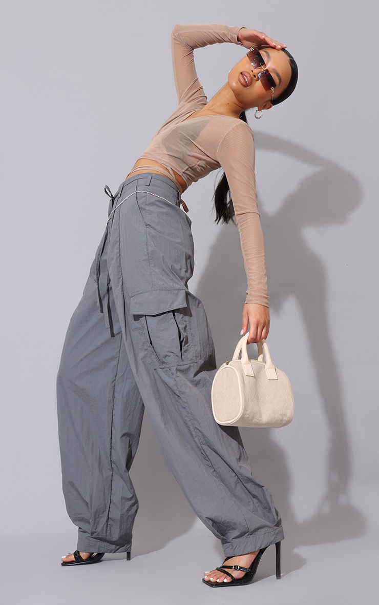 Grey Extreme Baggy Shell Cargo Pants Cargo Pants Pants Womens