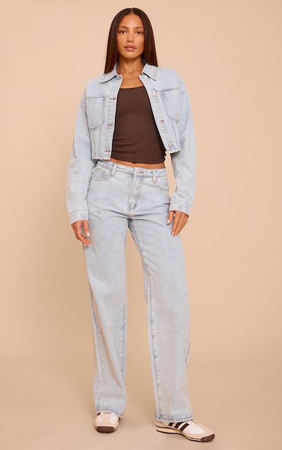 Tall Light Blue Straight Leg High Rise Jeans