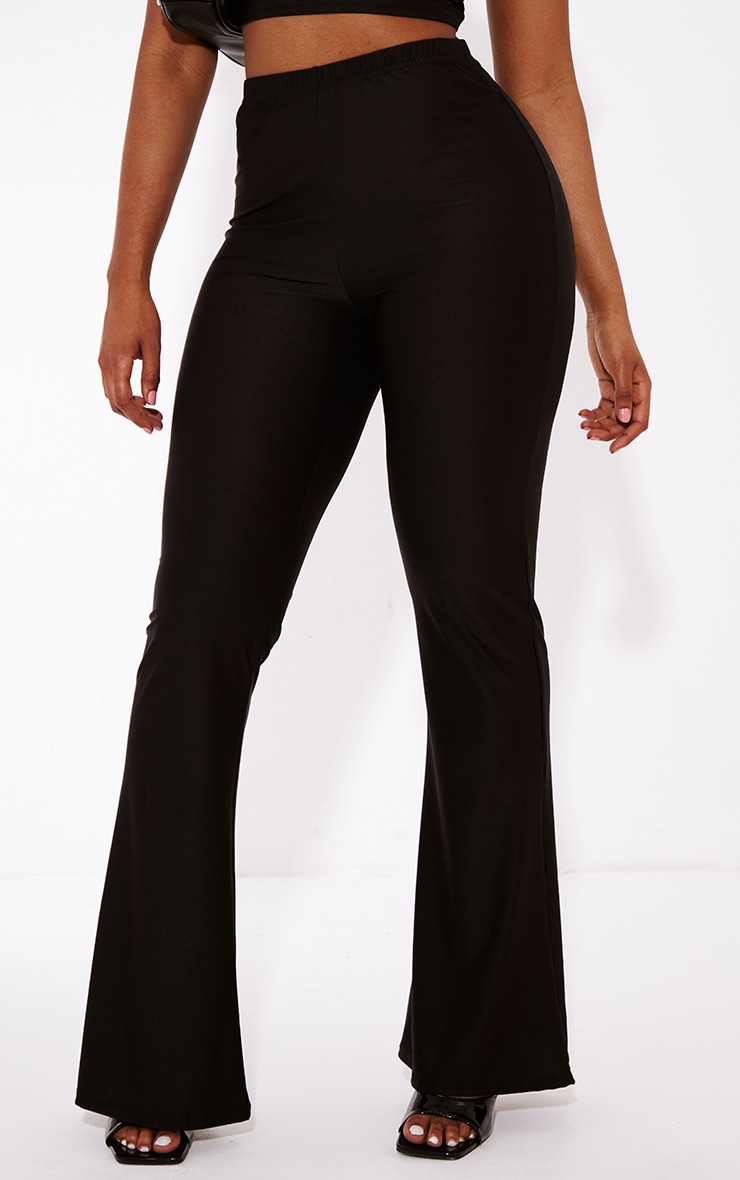 Pretty little thing black flares new arrivals