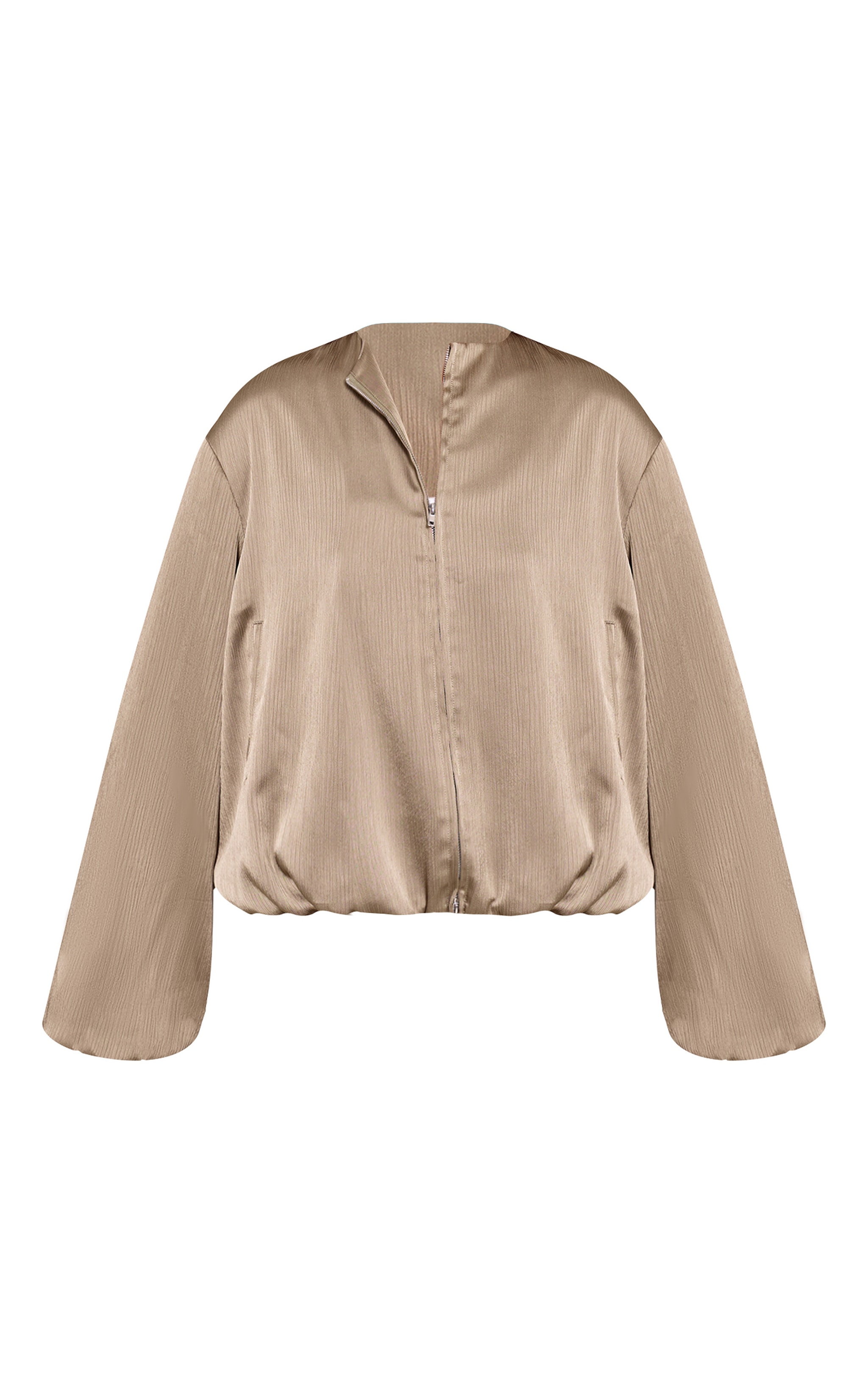 Charcoal Textured Satin High Neck Jacket image 5