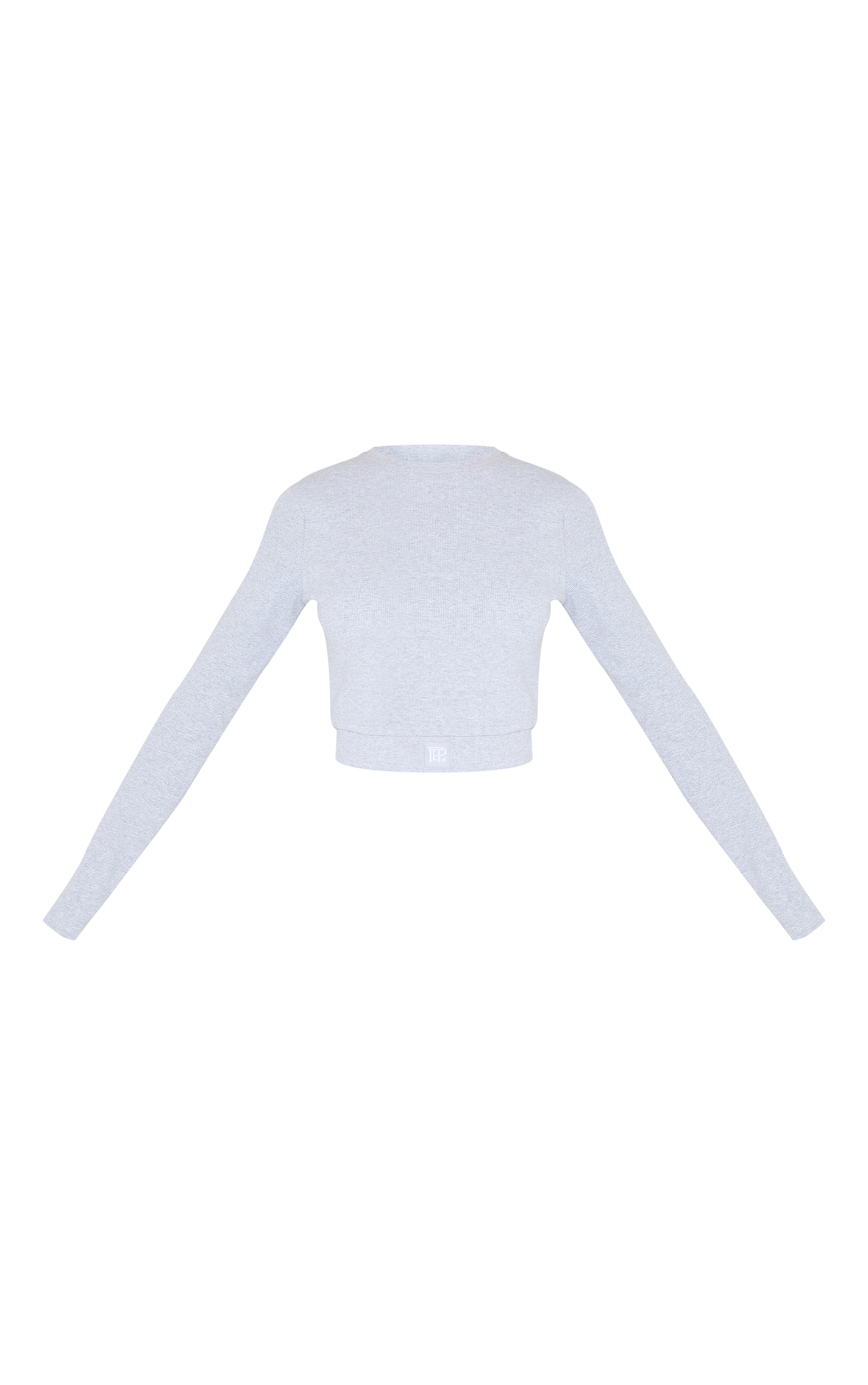 PrettyLittleThing Grey Sleep Tonal Elastic Long Sleeve Top image 5