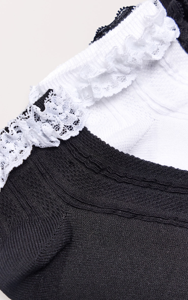 Multi Tonal Lace Trim 3 Pack Socks image 2