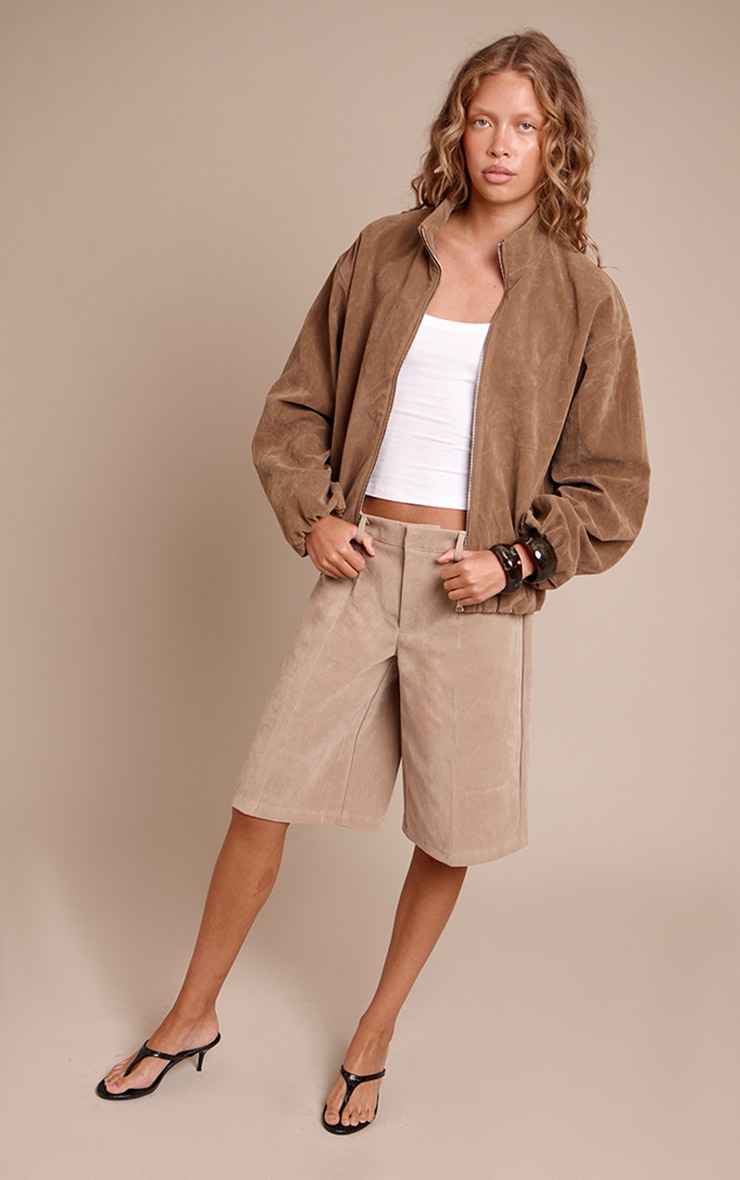 Sand Faux Suede Jorts image 4