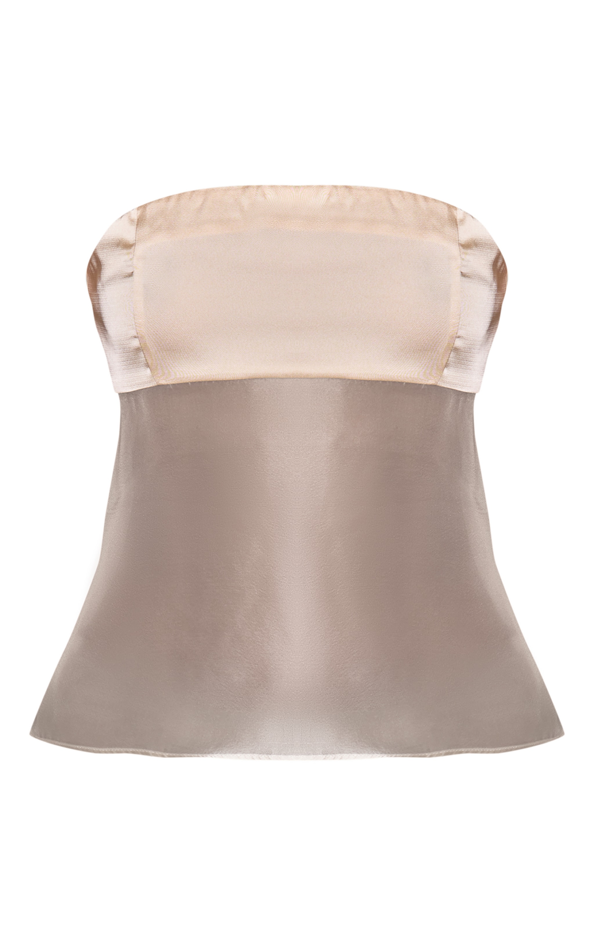 Cream Contrast Satin Bandeau image 5