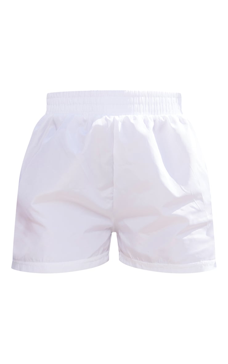 Short de course en nylon blanc à badge image 6