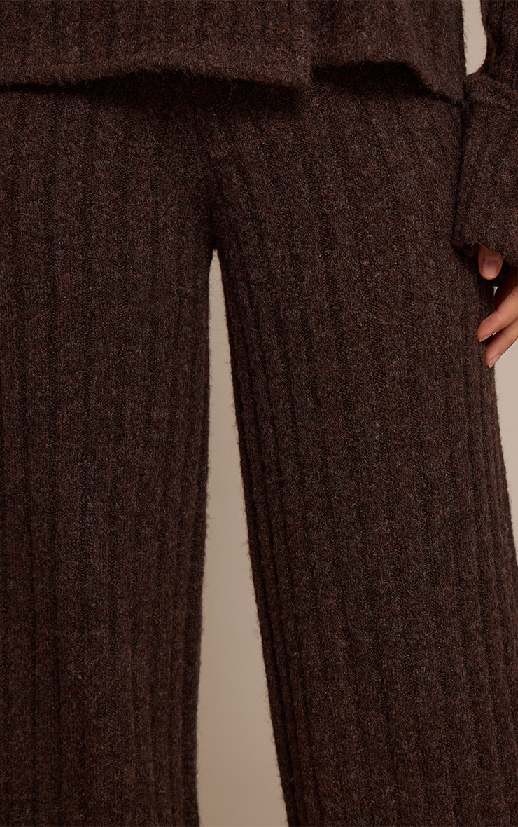 Tall Chocolate Hazel Knit Wide Leg Trouser  image 4