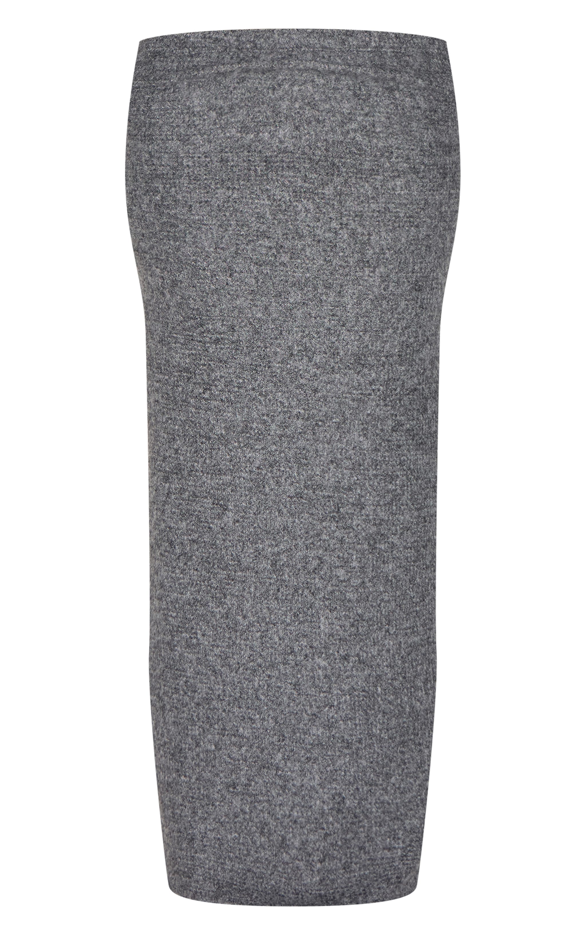 Plus Charcoal Textured Ribbed Maxi Skirt image 5