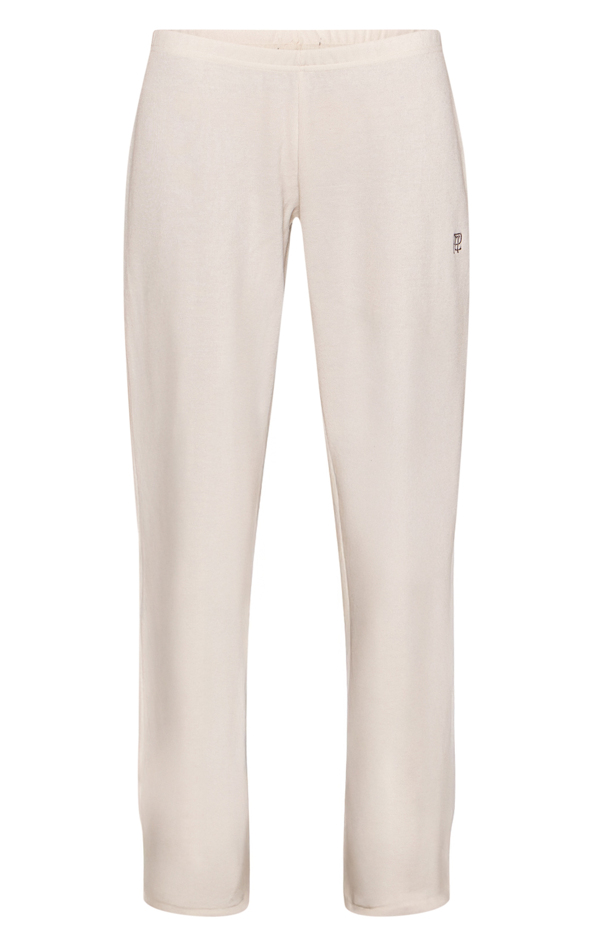 Cream Rib Thin Waistband Pants image 5