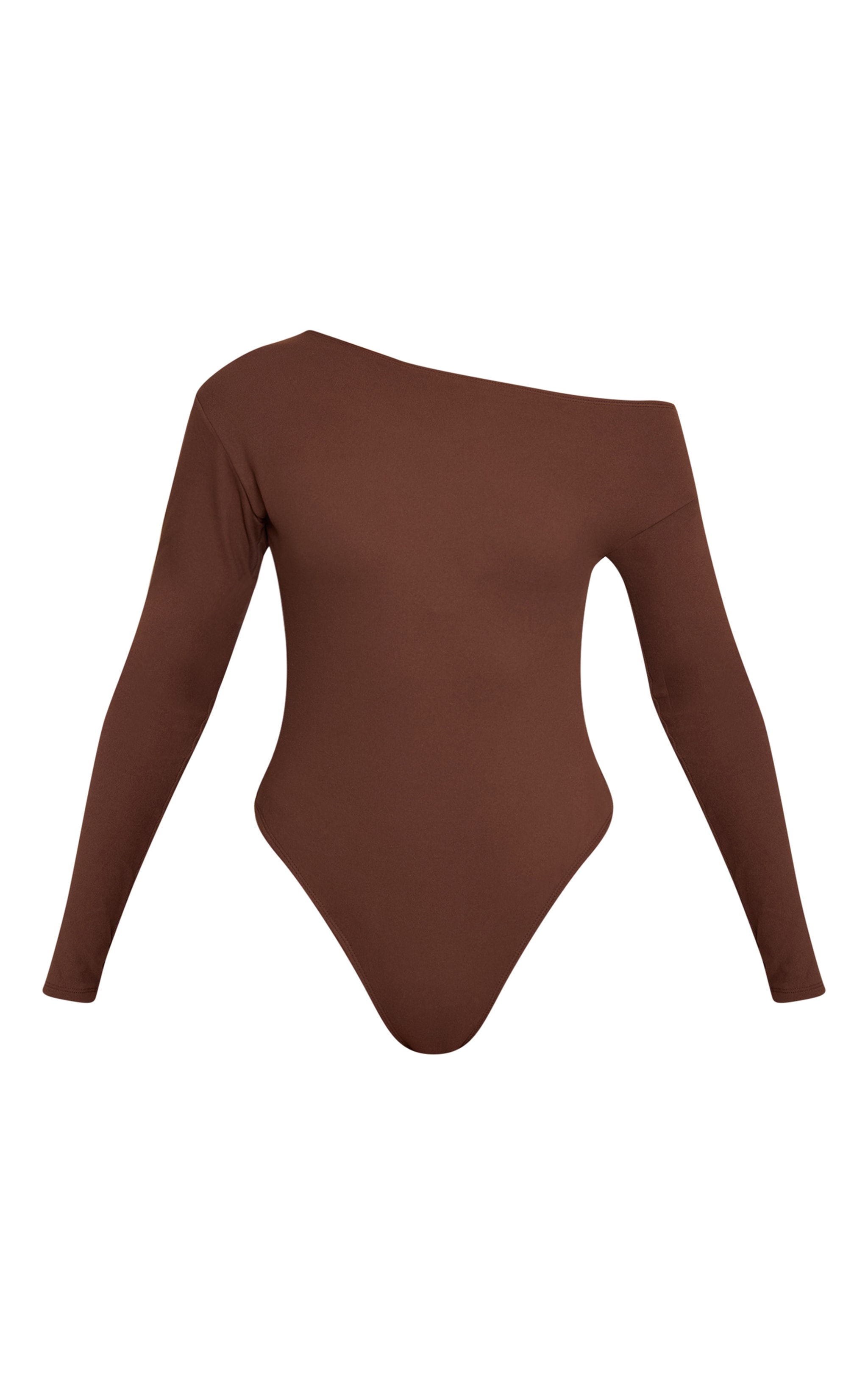 Chocolate Ultra Soft Asymmetric Long Sleeve Bodysuit image 5
