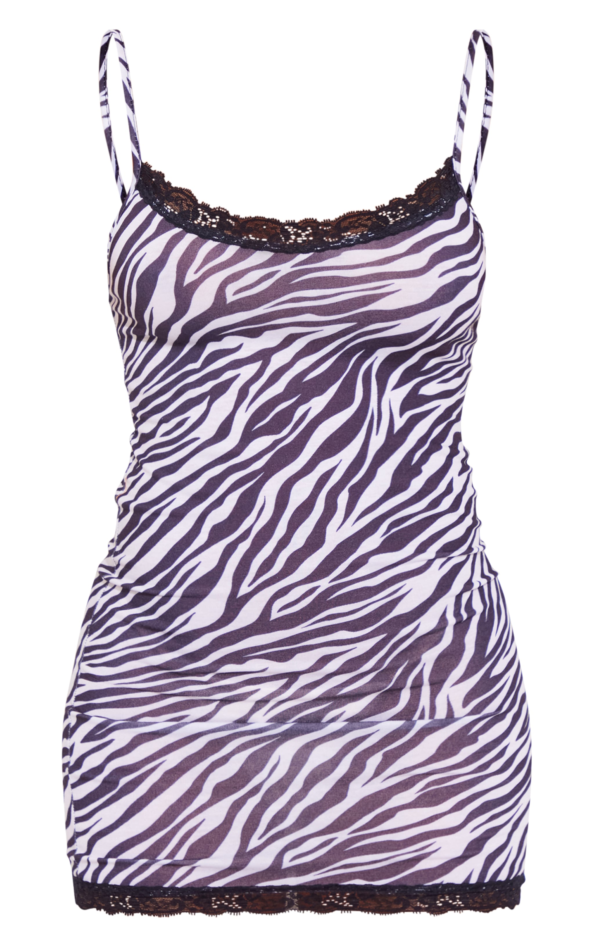 Multi Zebra Print Jersey Lace Trim Nightie image 5