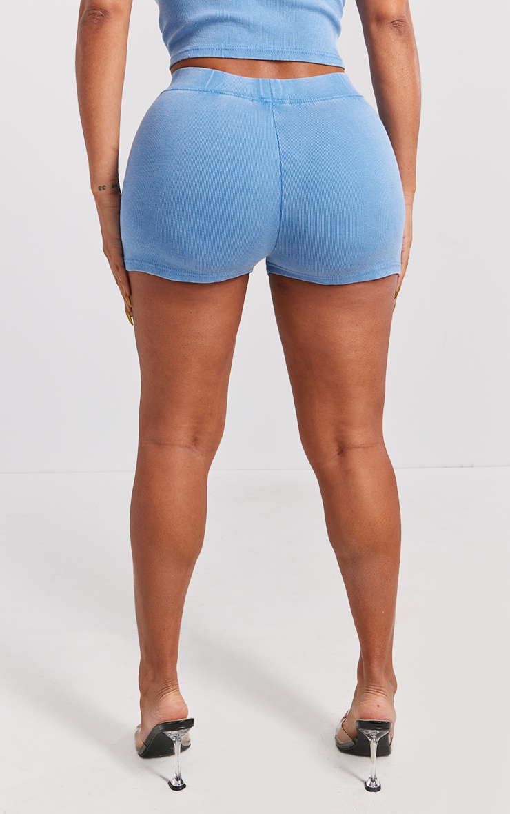 Shape Blue Rib Hot Pants image 3