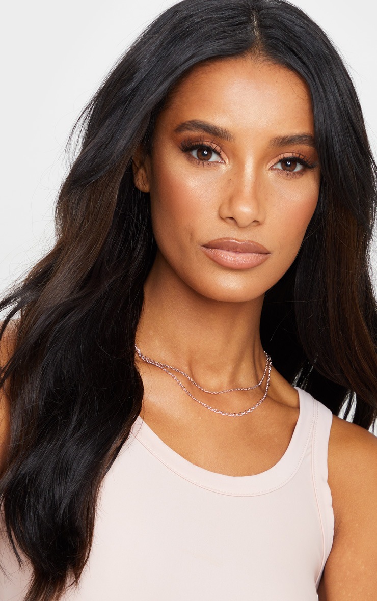 Rose Gold Delicate Double Chain Necklace