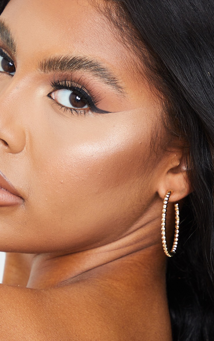 Gold Two Pack Beaded Hoop Earrings