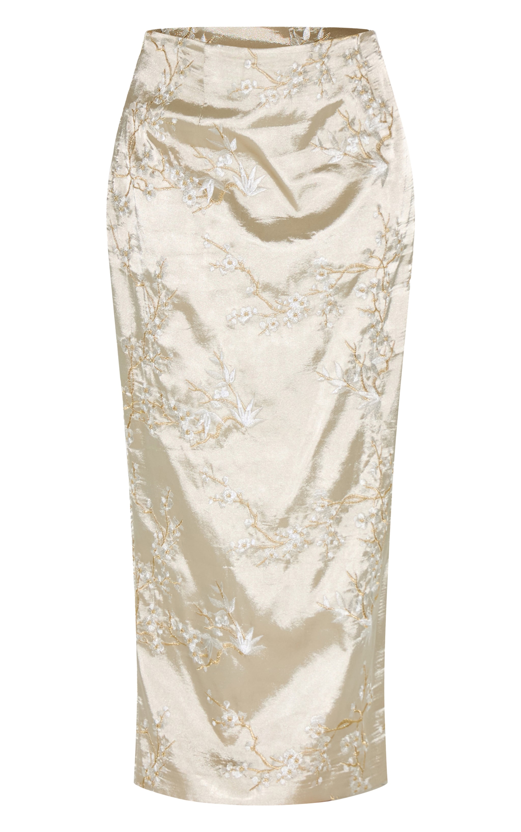 Plus Pastel Green Floral Embroidered Maxi Skirt image 5