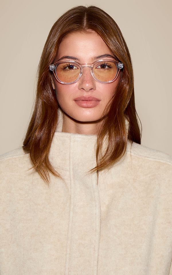 Clear Circular Skinny Frame Sunglasses