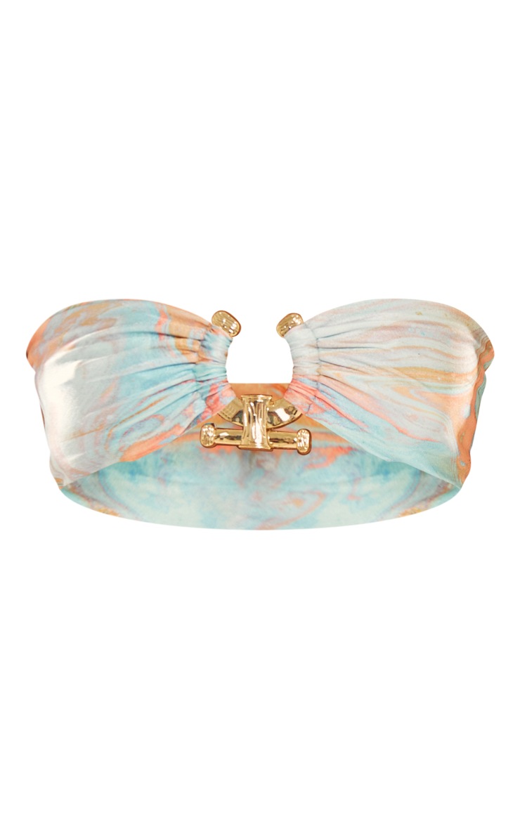 Textured Peach Bandeau Bikini
