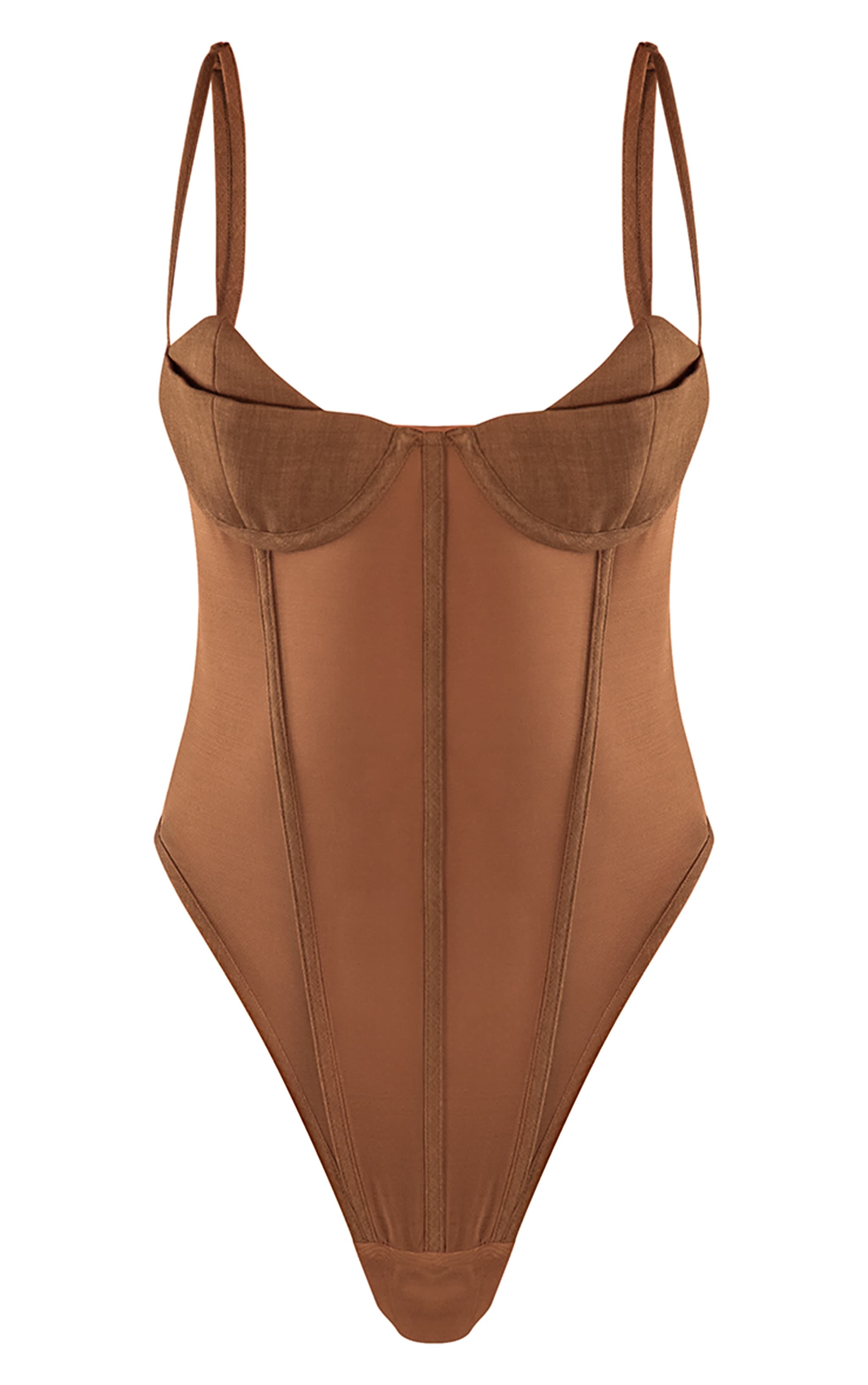 PLT Label Dark Sage Tailored Bandage Mesh Bodysuit image 5