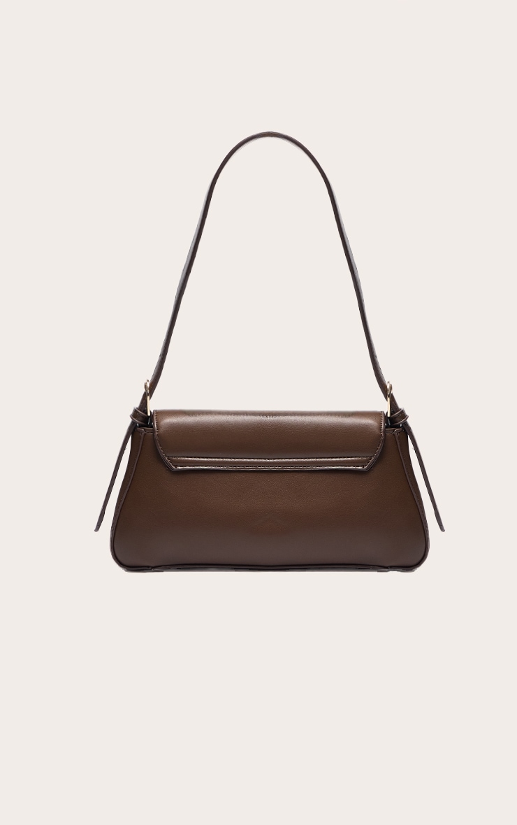Chocolate Soft PU Trapeze Simple Shoulder Bag image 4