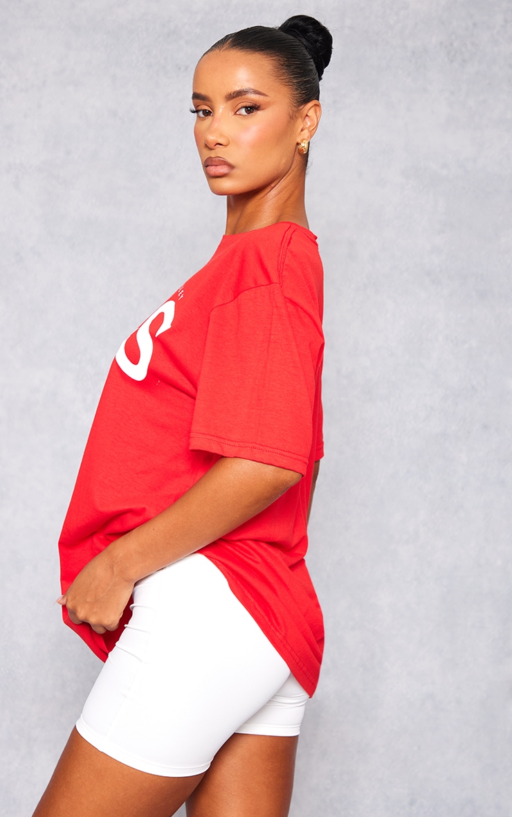 PRETTYLITTLETHING Red Hidden Hills Print T Shirt image 2