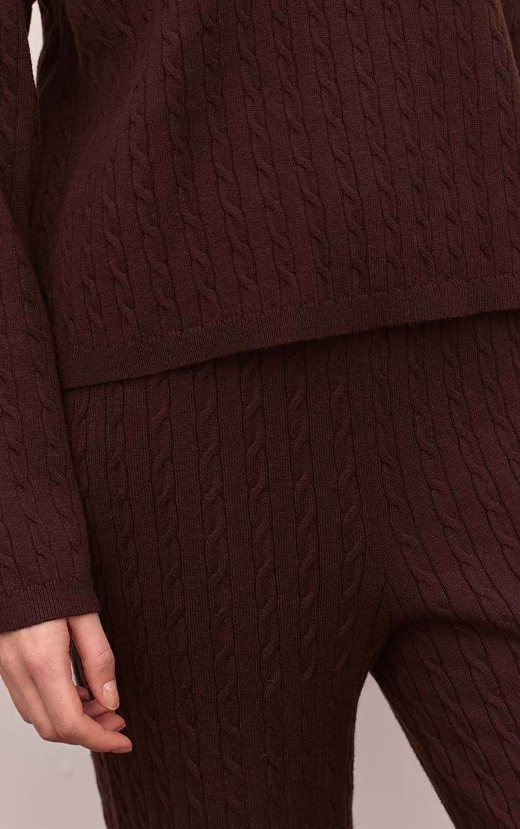 Chocolate Baby Cable Knit Wide Leg Pants  image 4