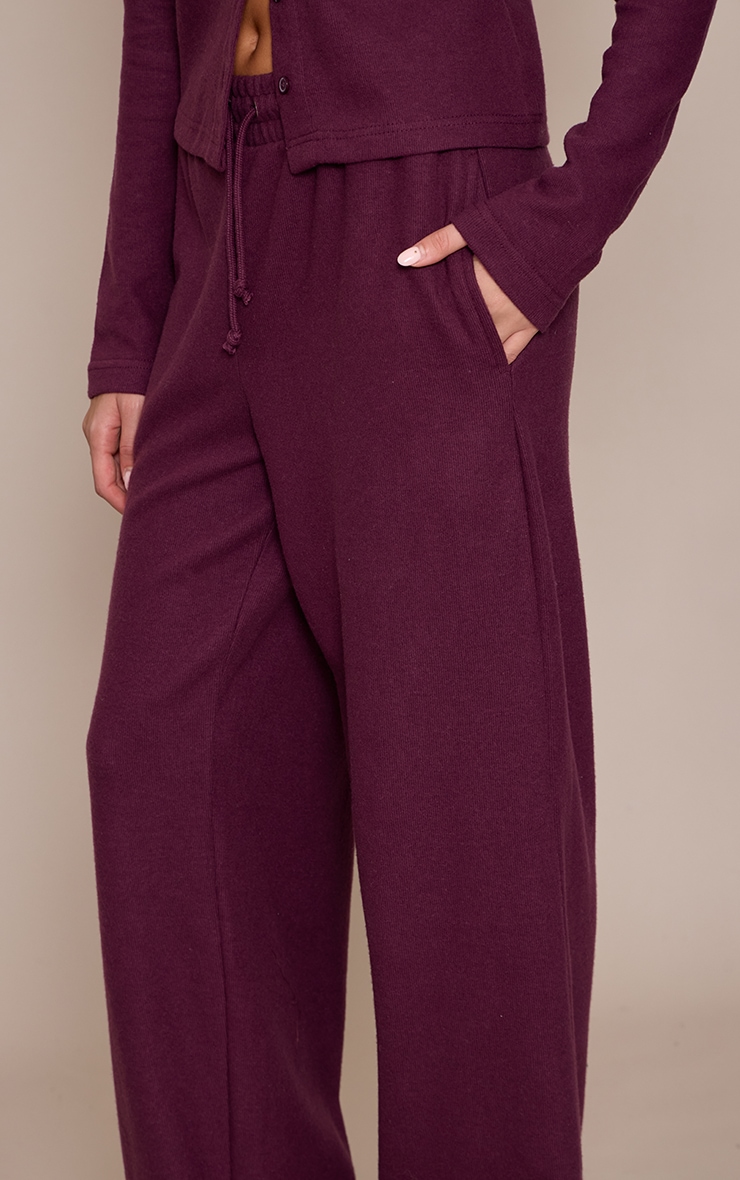 Dark Plum Soft Touch Wide Leg Sweatpants image 4