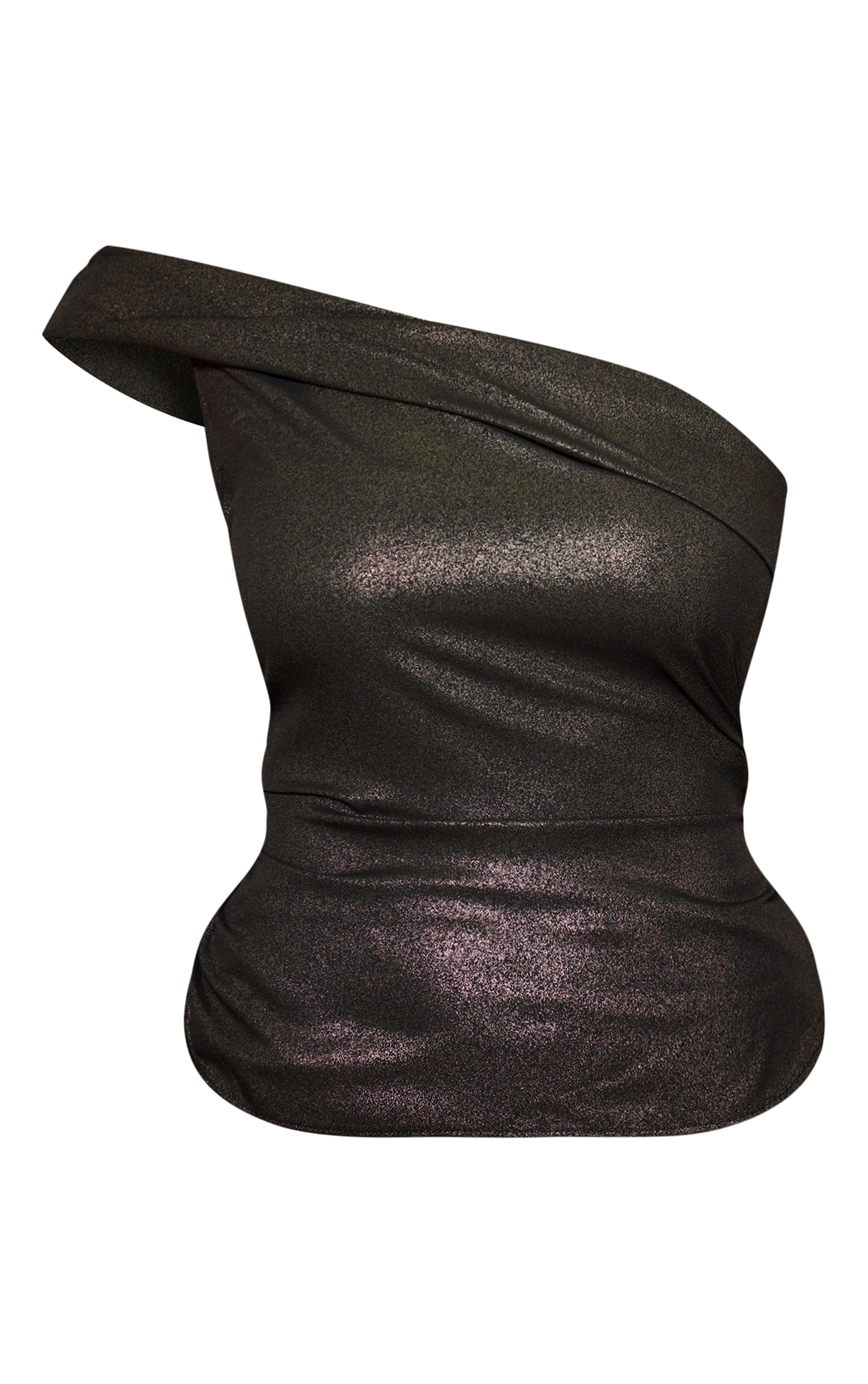 Gold Glitter Fold Over Asymmetrical Top image 5
