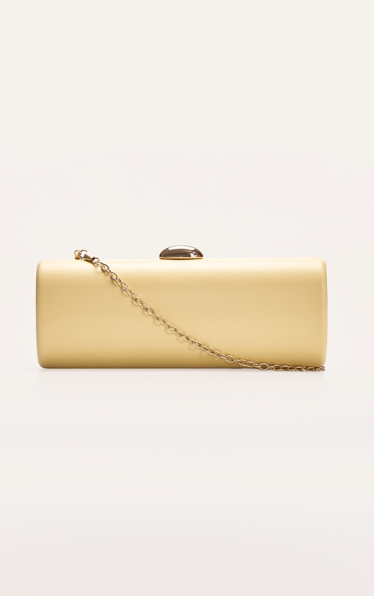 Butter Yellow PU Pebble Detail Hard Clutch Bag image 2