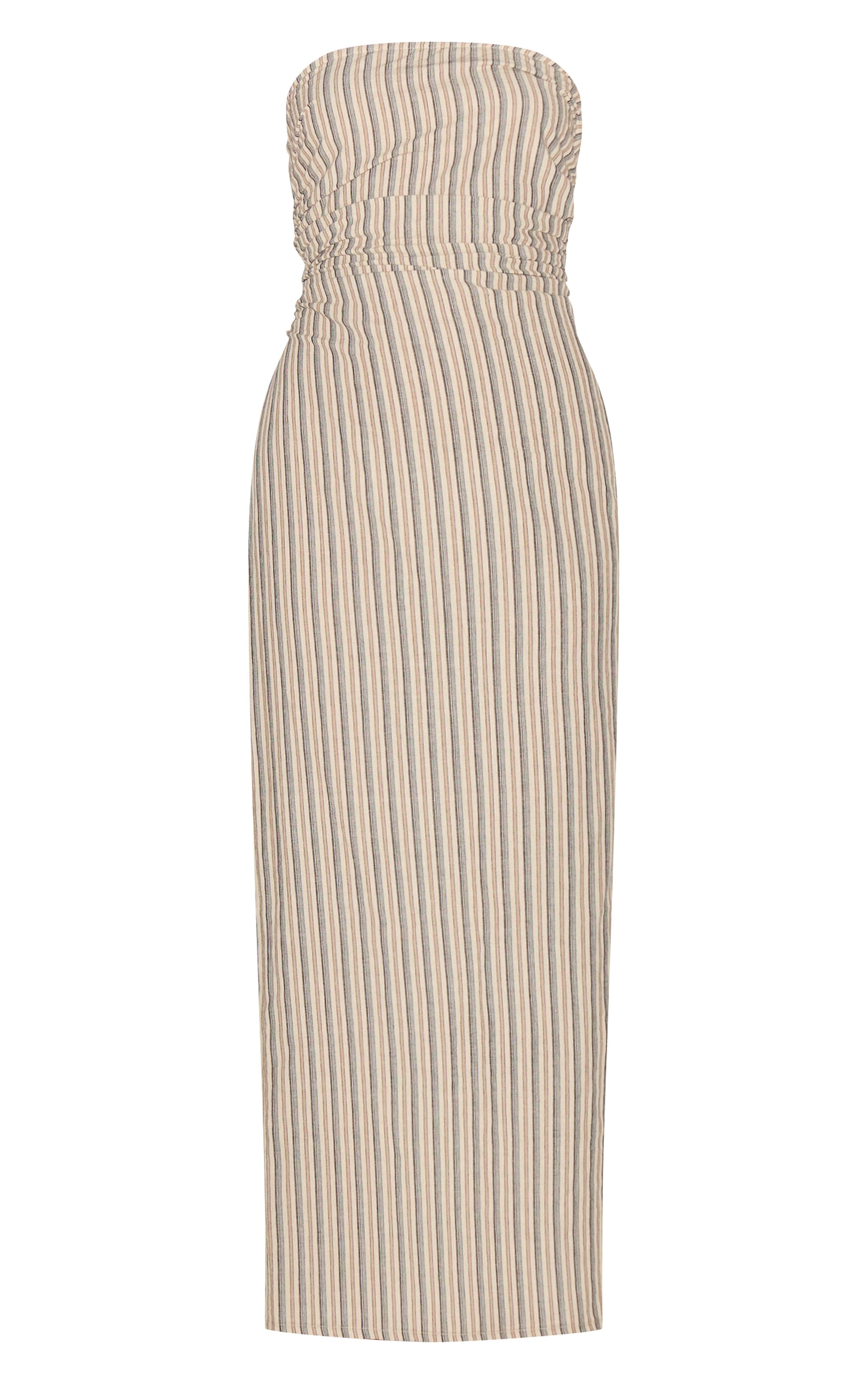 Stone Striped Bandeau Ruched Midaxi Dress image 5