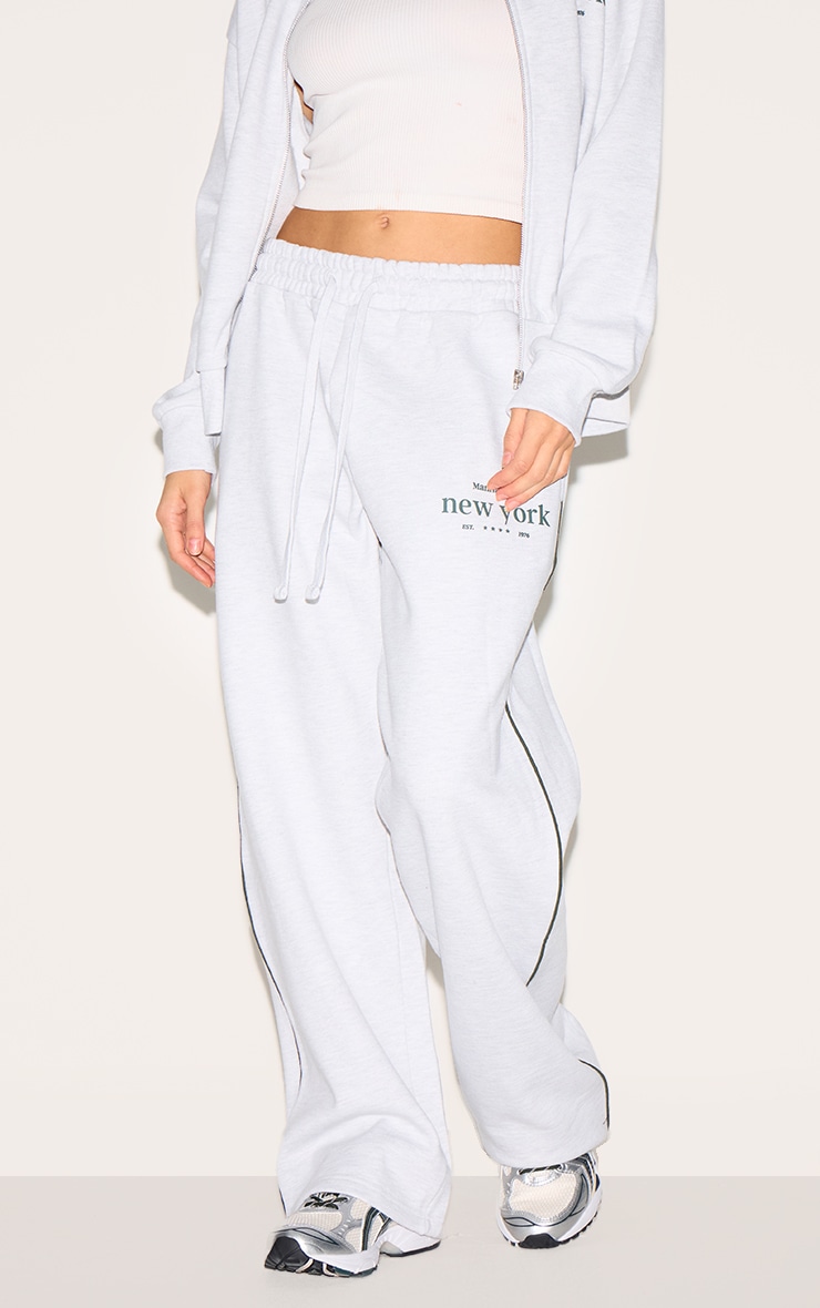 Jogging large deluxe gris cendré brodé "New York" image 2