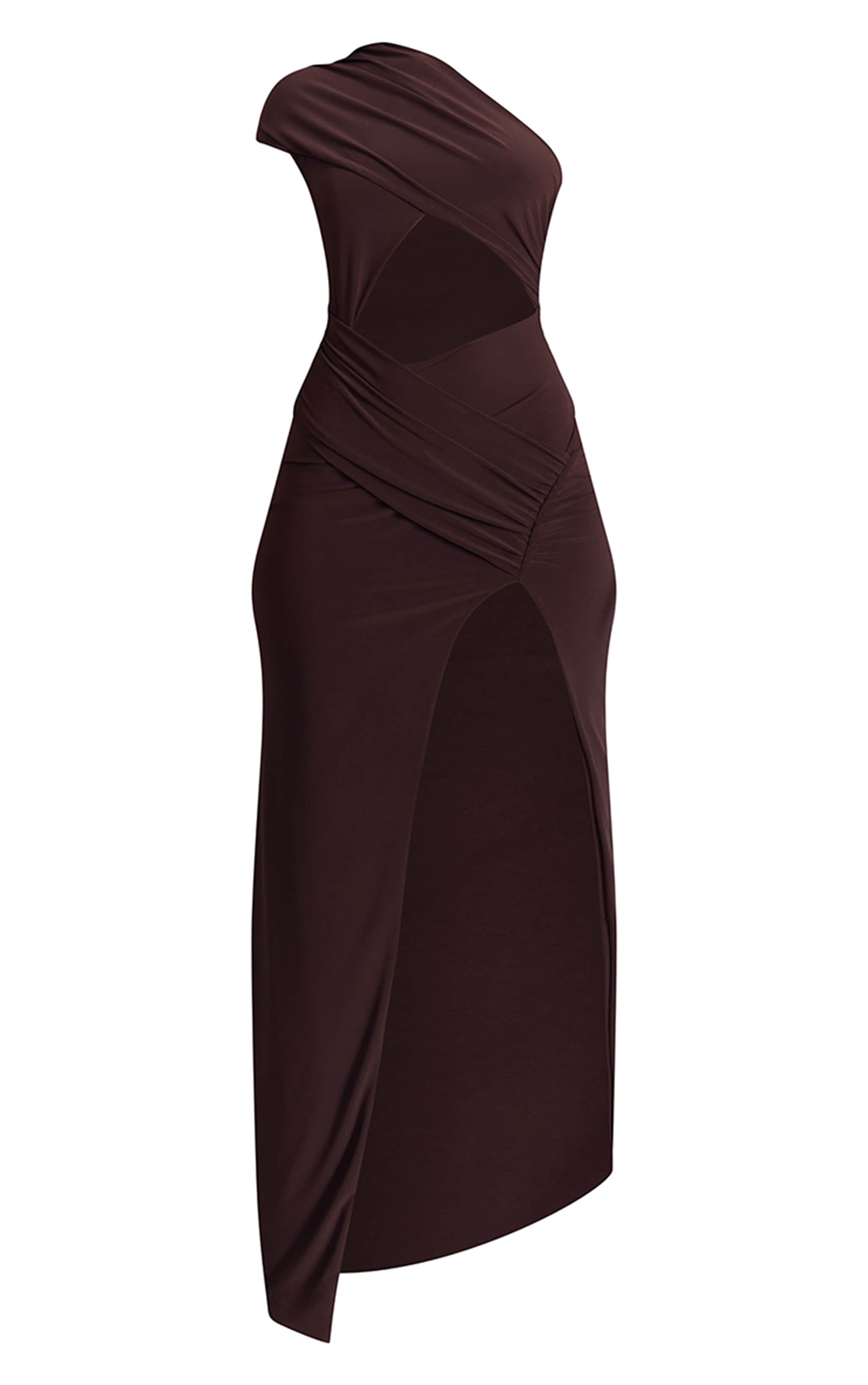 Chocolate Slinky Cut Out Maxi Dress image 5