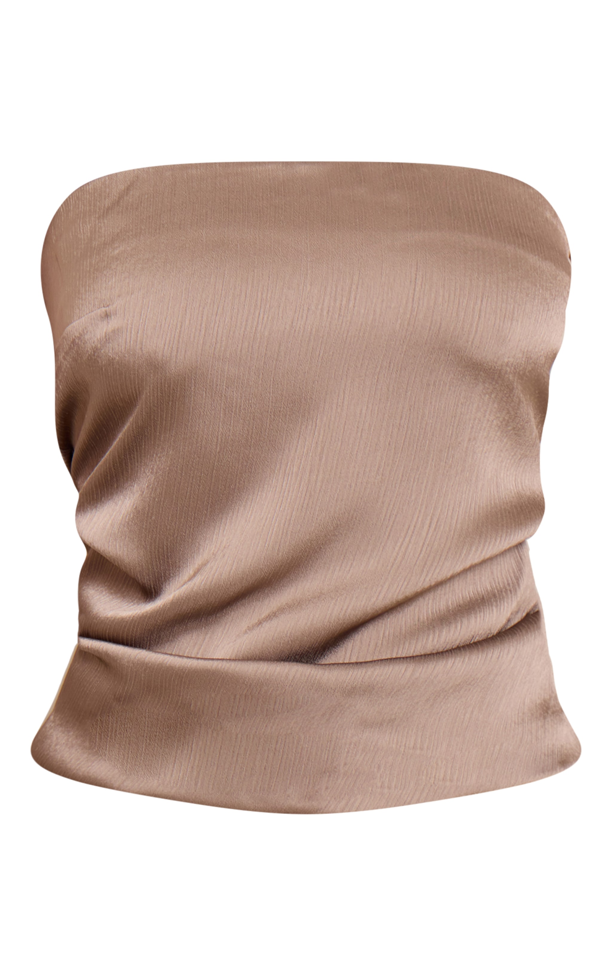 Petite Taupe Satin Bandeau Top image 5