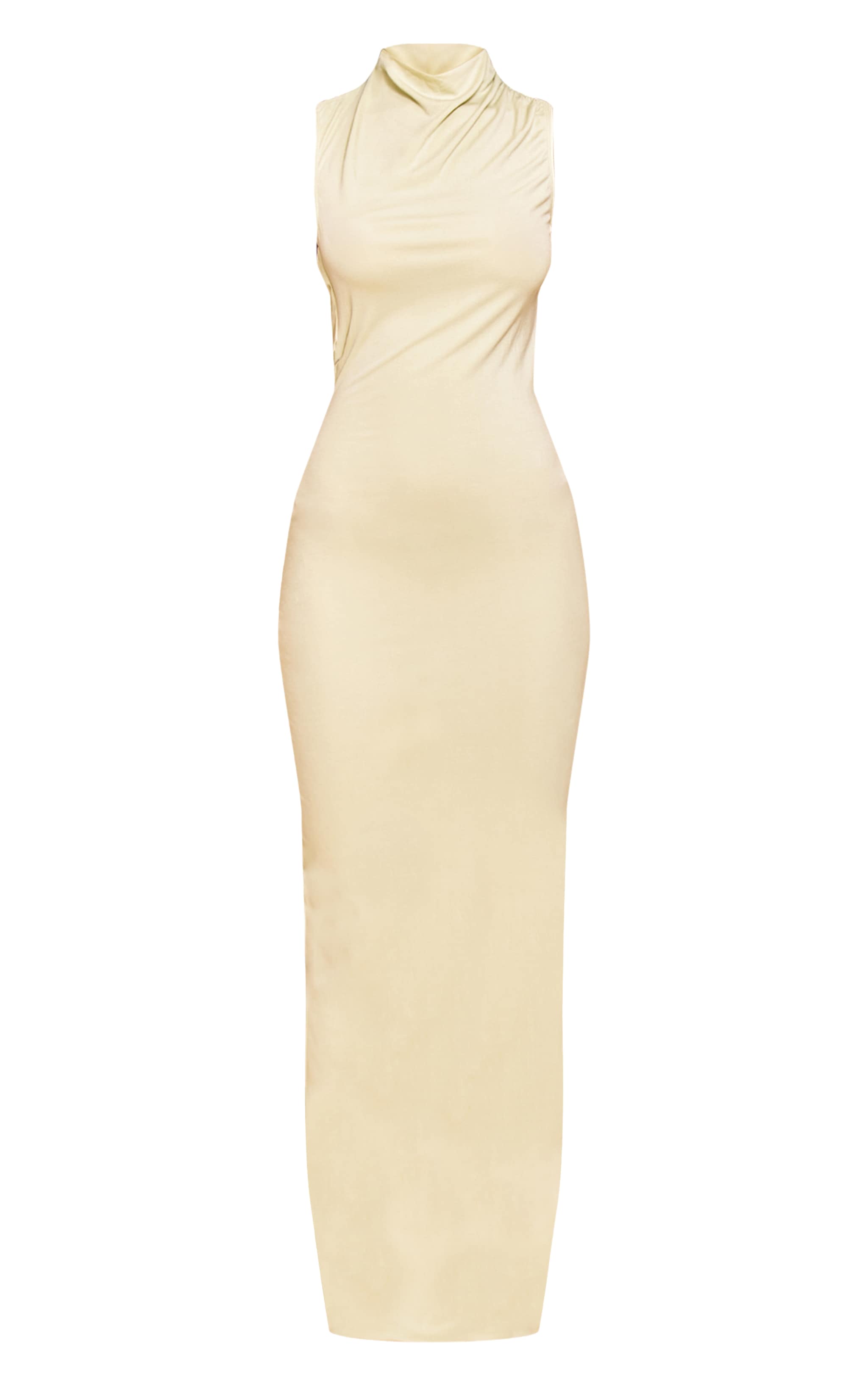 Petite Lime Green High Neck Maxi Dress image 5