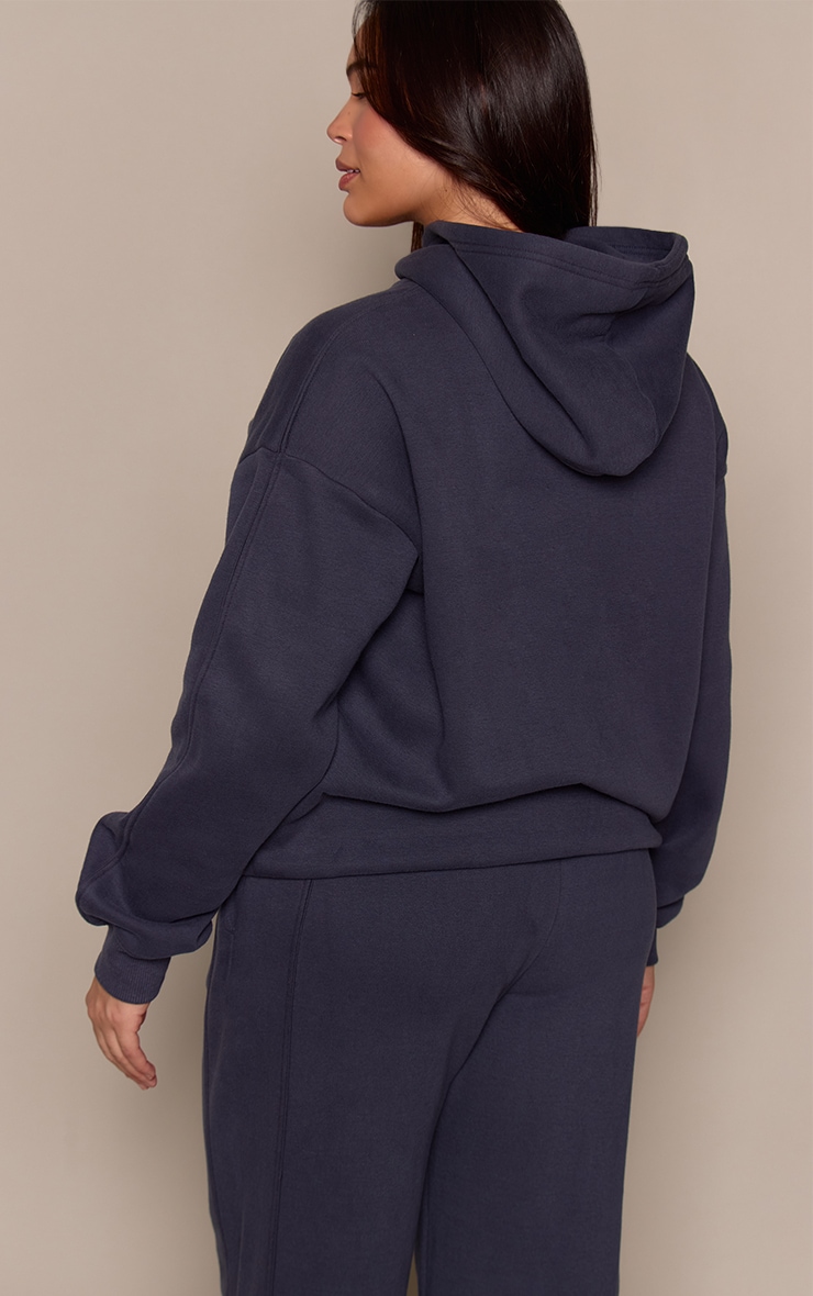 Plus Navy Sunday Reset Embroided Hoodie image 2