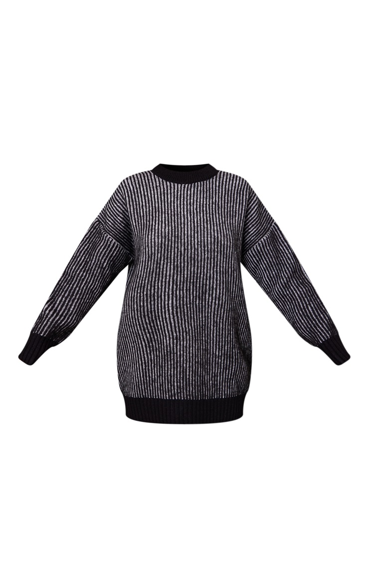 Monochrome Two Tone Knit Sweater Dress image 5