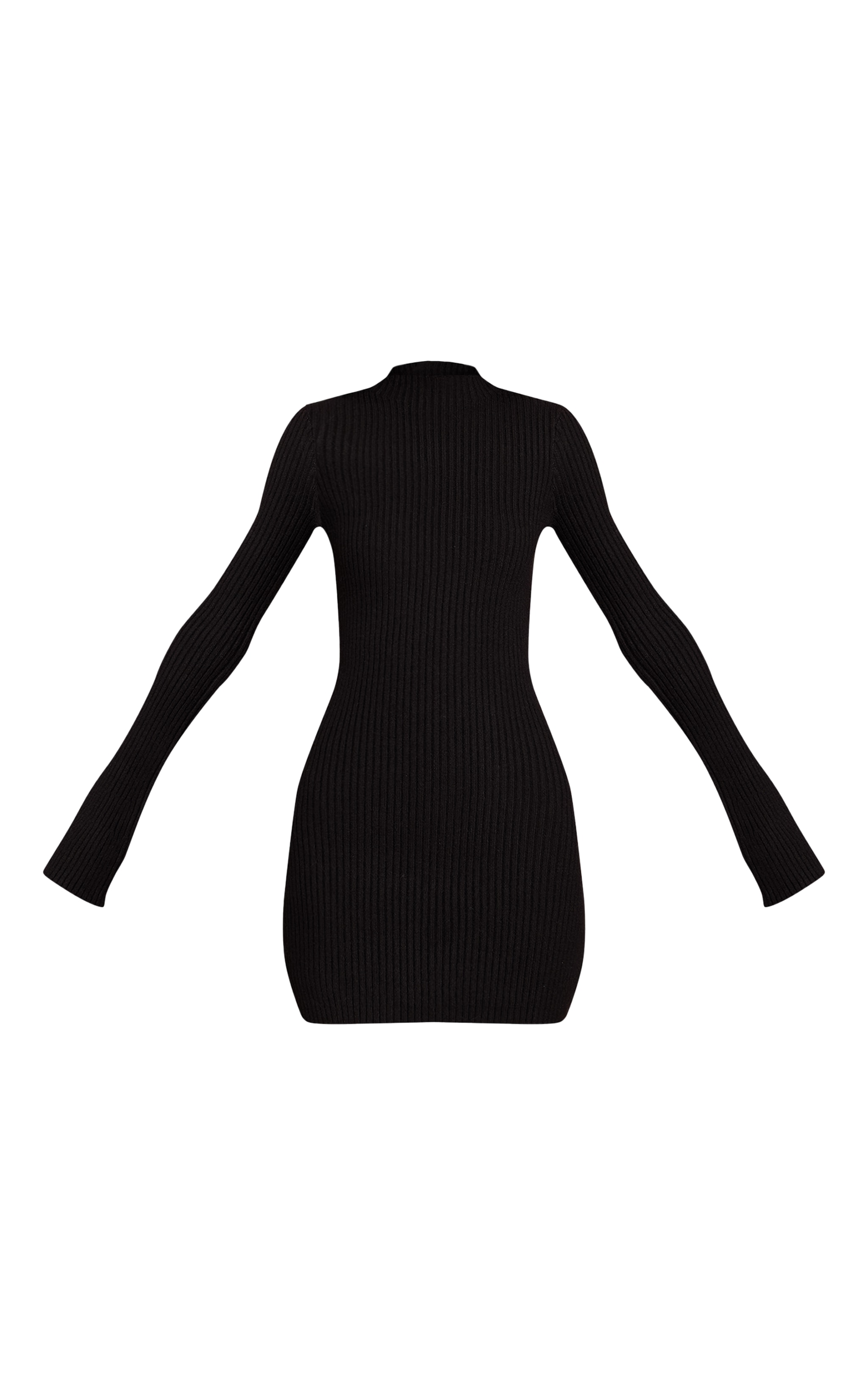 Black Rib Knitted Dress image 5