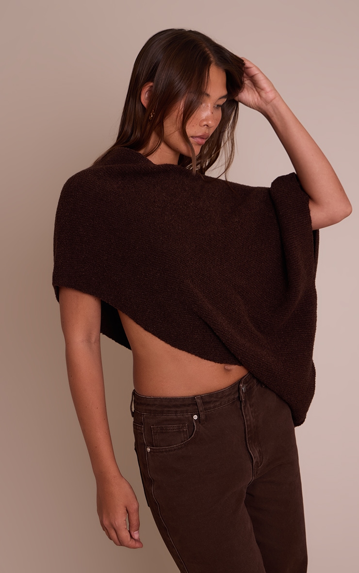 Top style cape bouclé chocolat image 4
