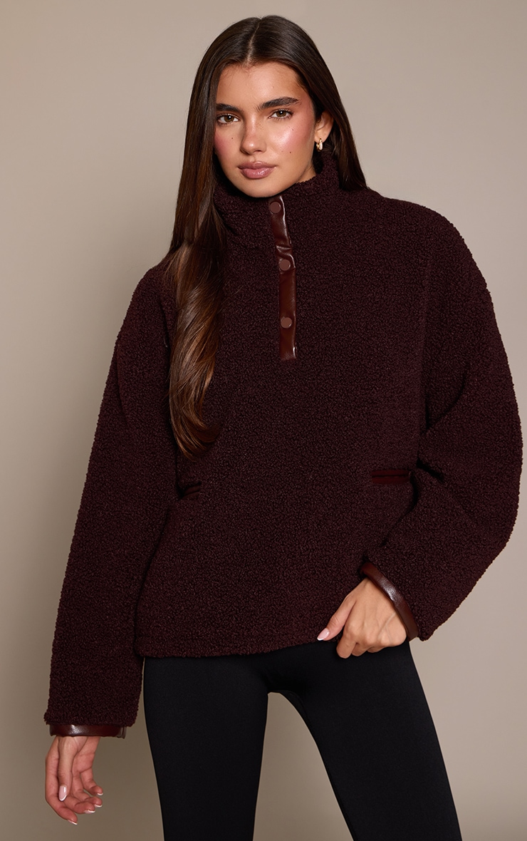 Chocolate Plum Half Zip Fleece  image 1