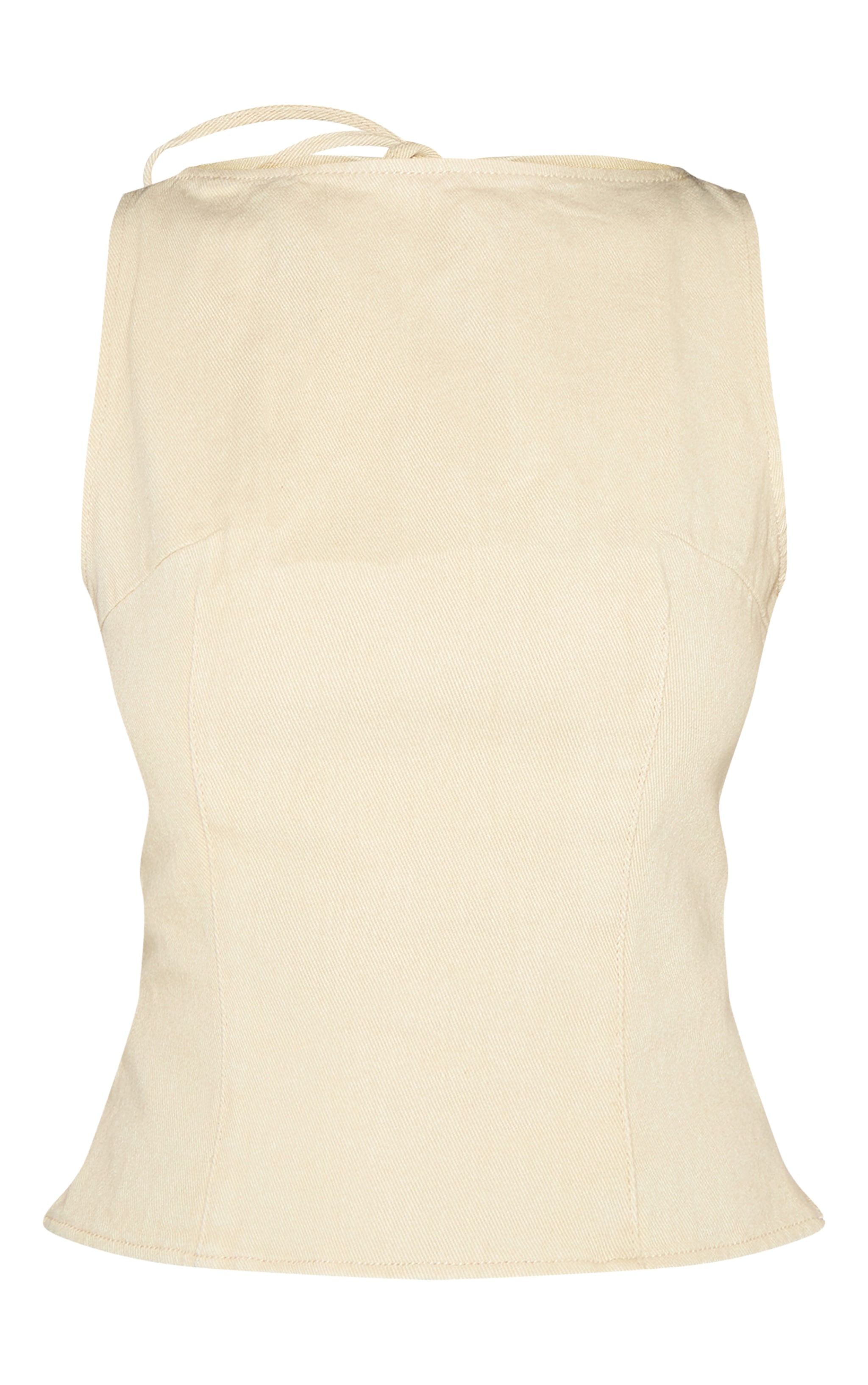Butter Yellow Tie Back Twist Denim Top image 5