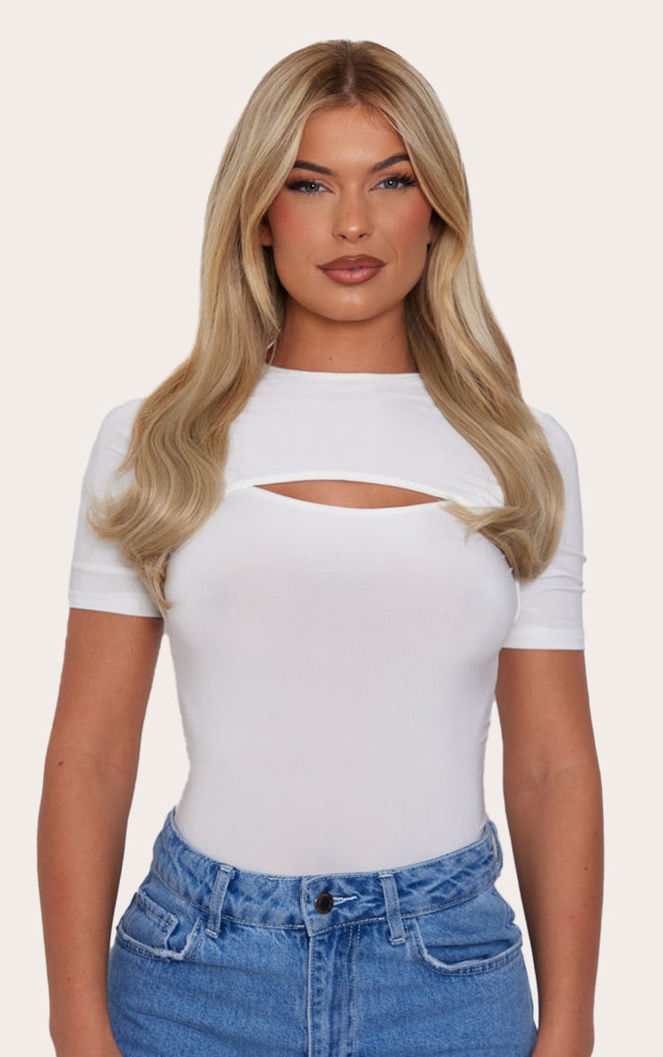Lullabellz Thick 14" 1 Piece Blow Dry Wavy Clip In Hair Extensions Light Blonde image 1