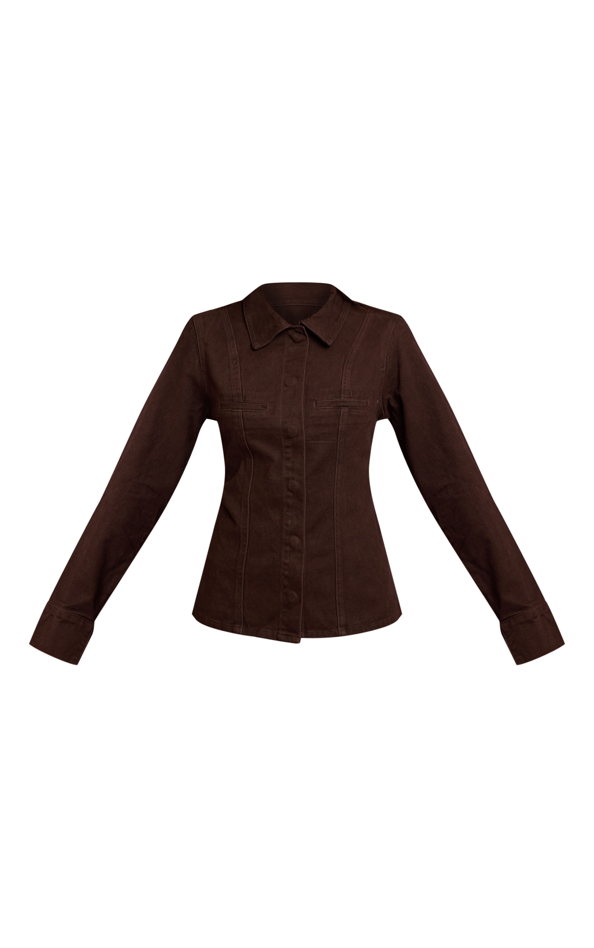Dark Chocolate Fitted Seam Detail Shirt image 5