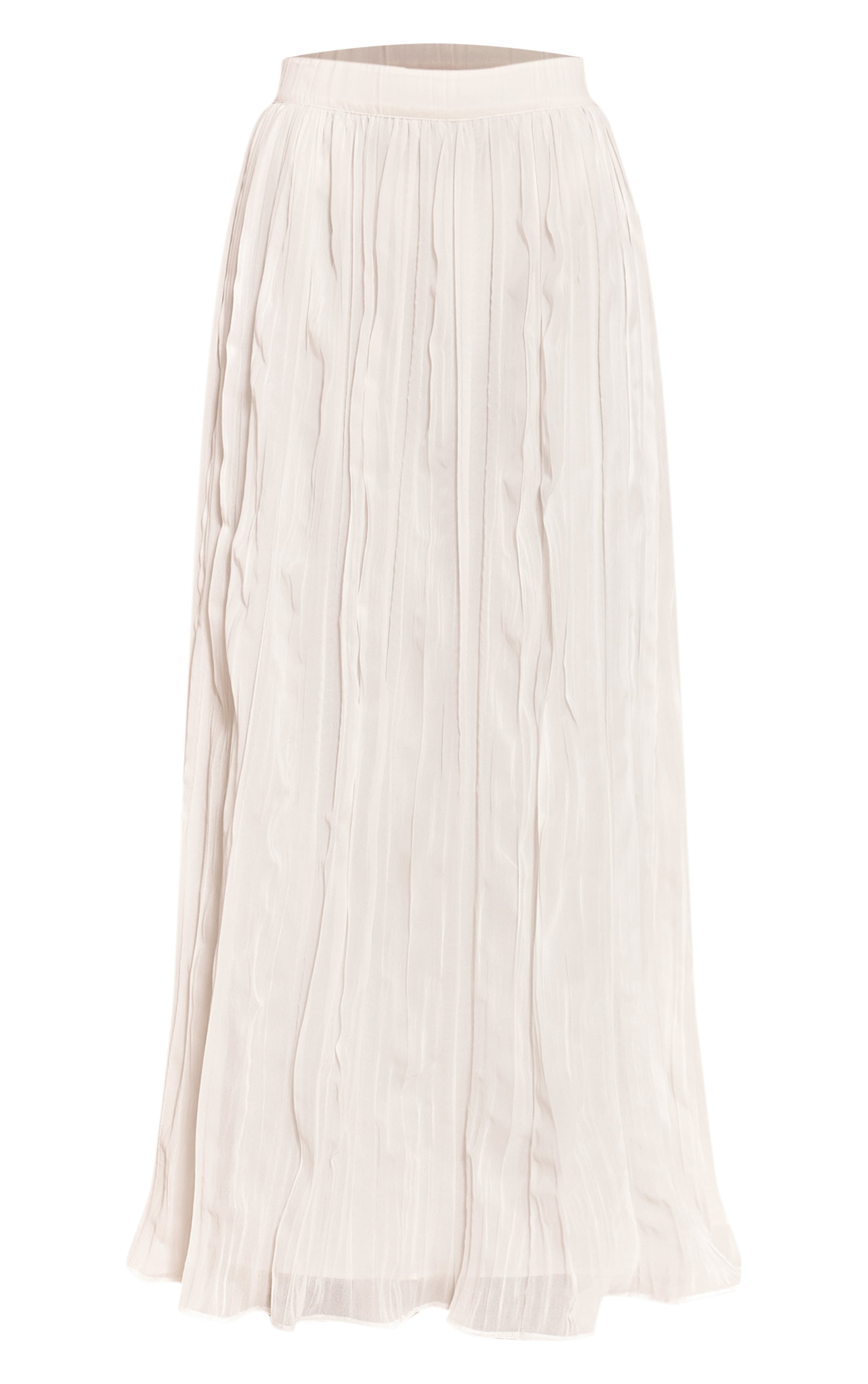 Cream Crinkle Chiffon Maxi Skirt image 5