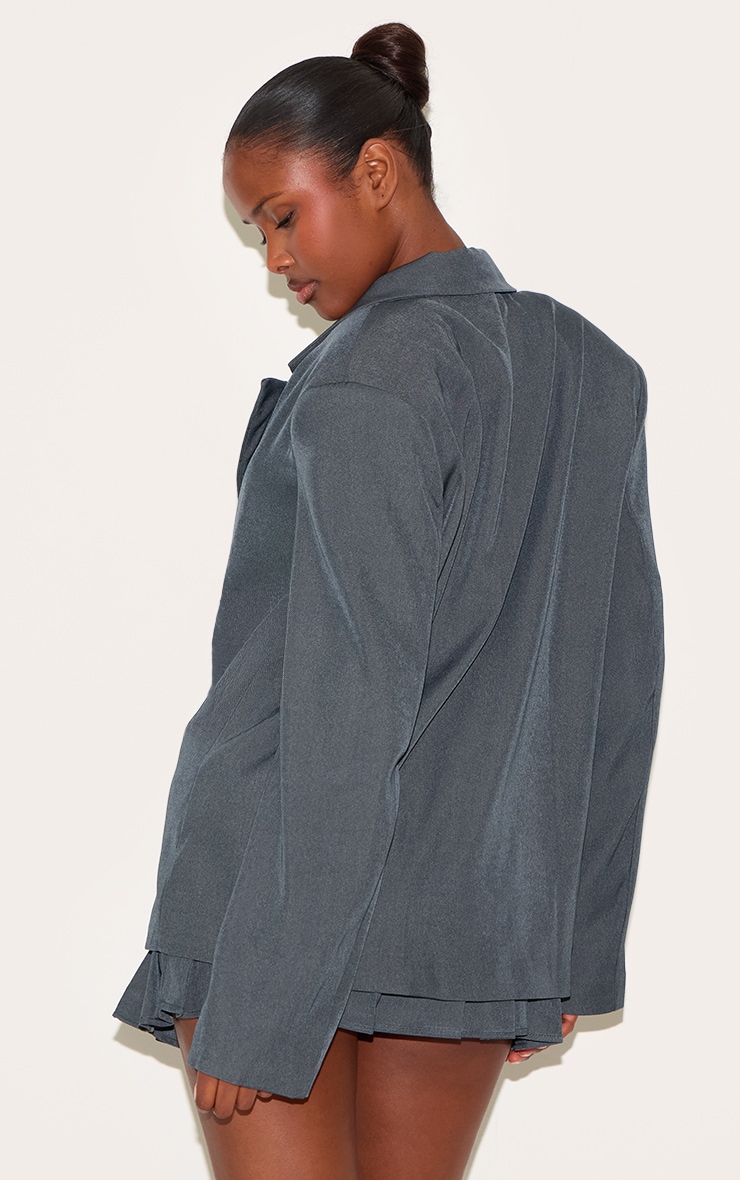 Charcoal Tailored Woven Oversized Blazer image 2