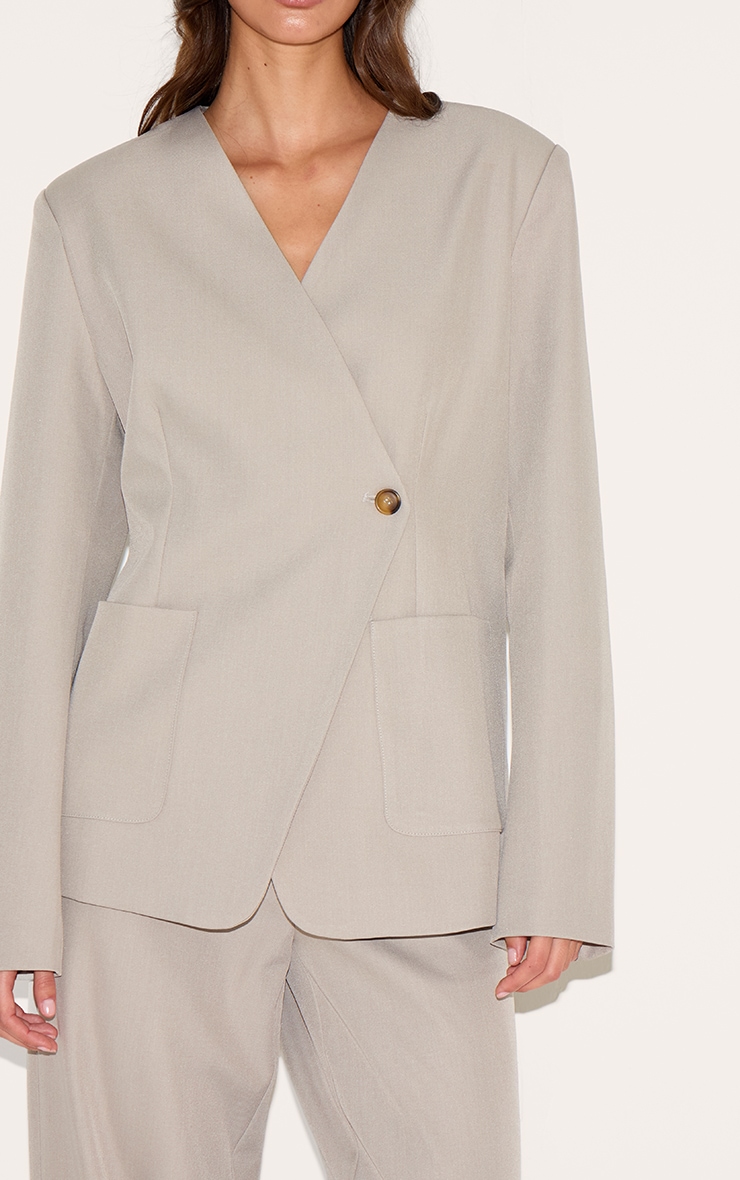 Sand Tailored Woven Asymmetric Blazer image 4