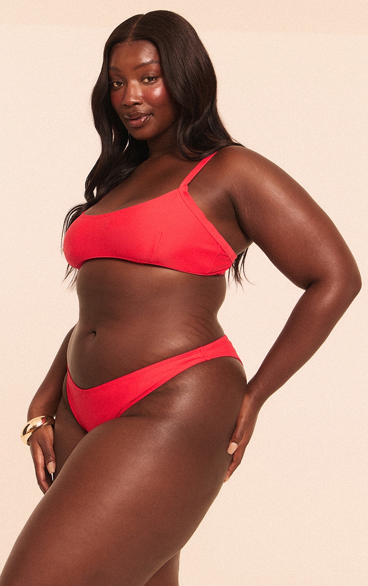 Plus Red Boomerang Tanga Bikini Bottoms image 3