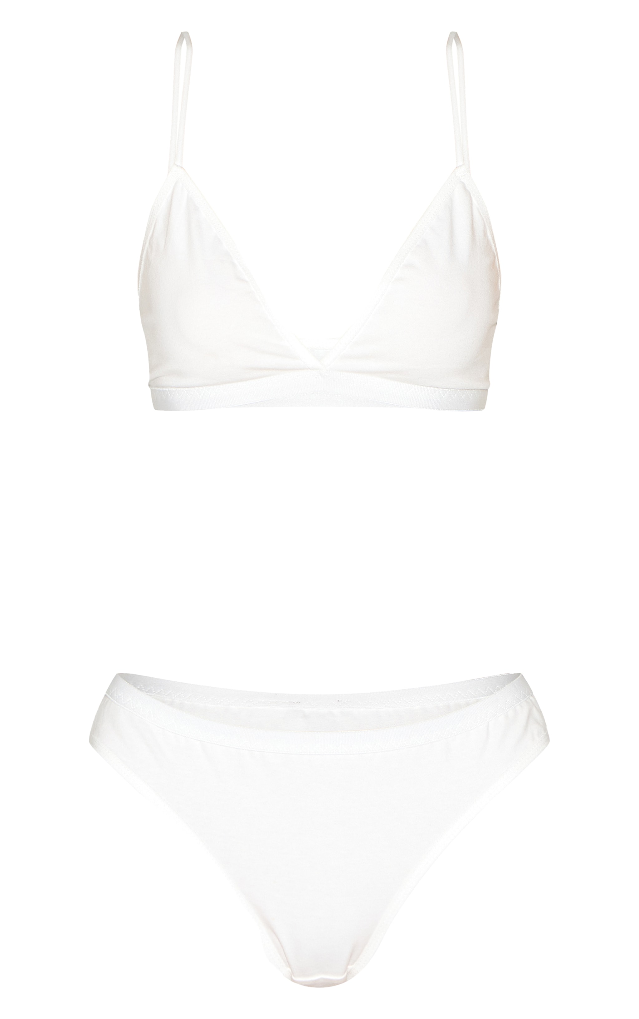 Ensemble de lingerie en jersey blanc à bralette et string image 5