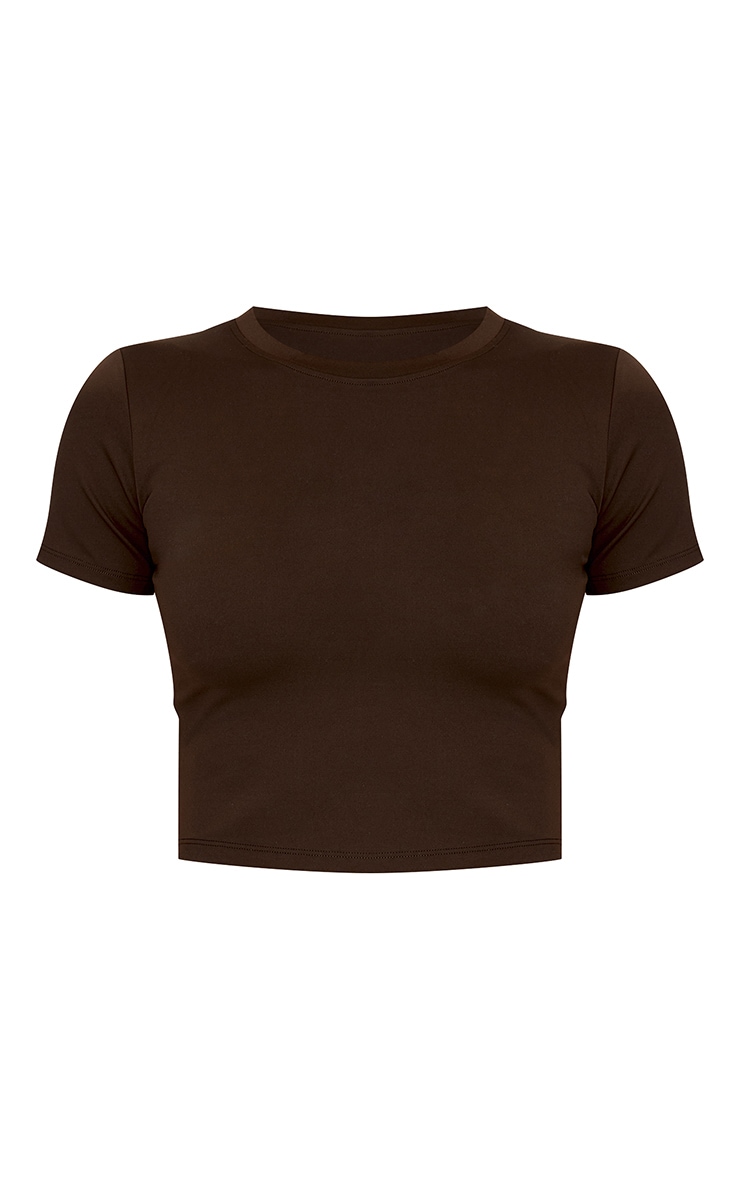 Espresso Sculpt Short Sleeve Crop Gym Top image 5