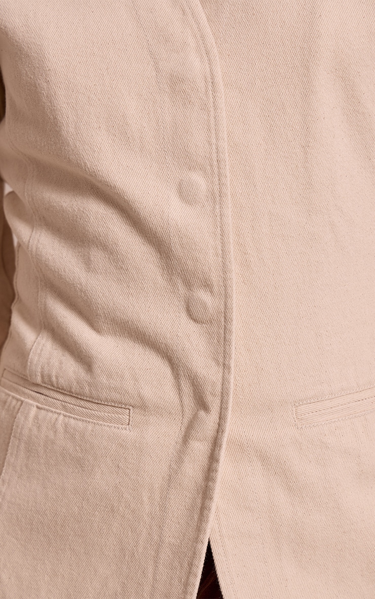 Tall Blazer de tailleur en jean écru à ourlet incurvé image 4