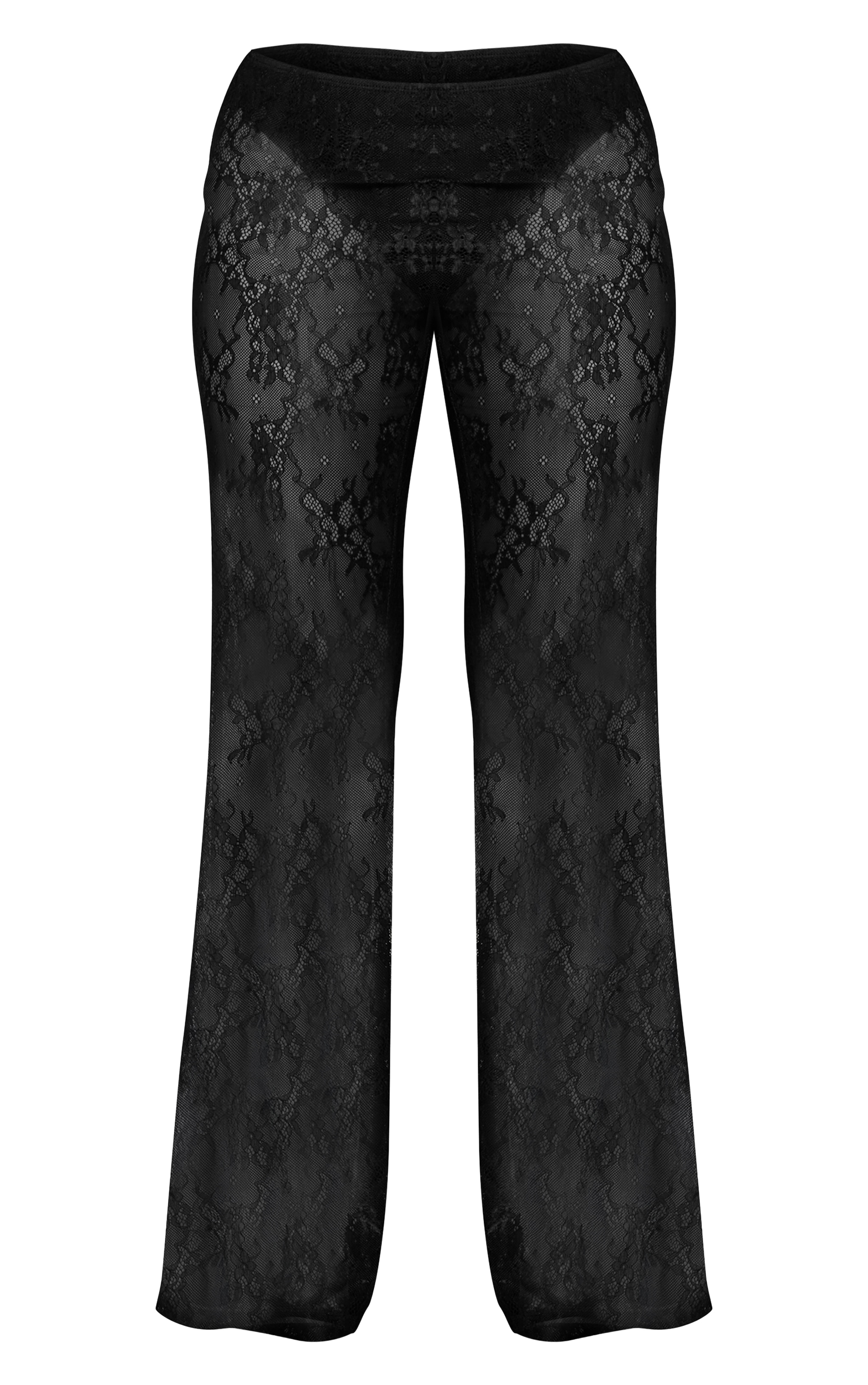 Petite Pantalon large en dentelle noire image 5