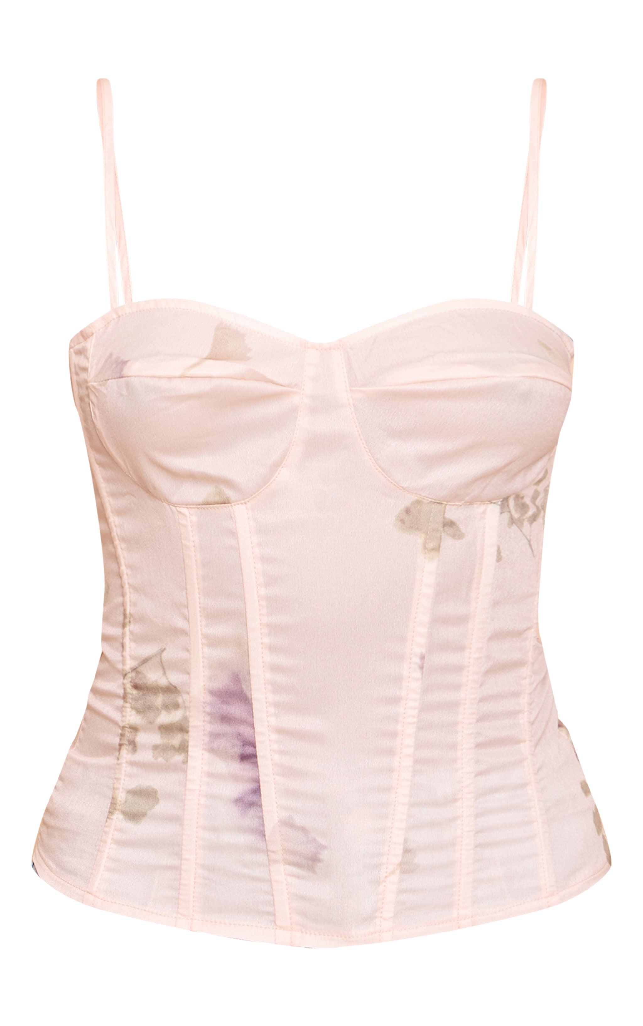 Top corset structuré imprimé beige image 5