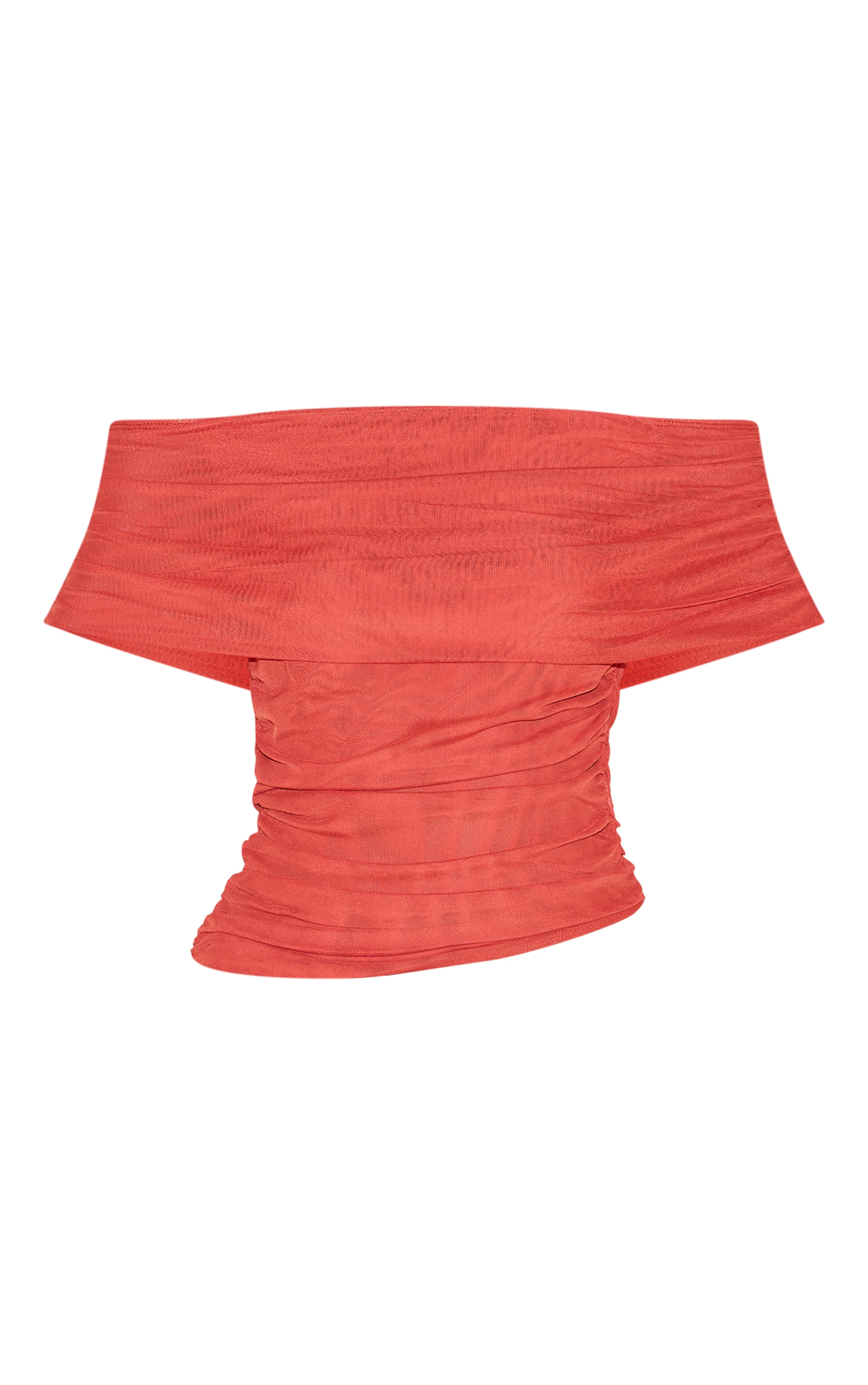 Top bustier en mesh paprika froncé à détail replié image 5